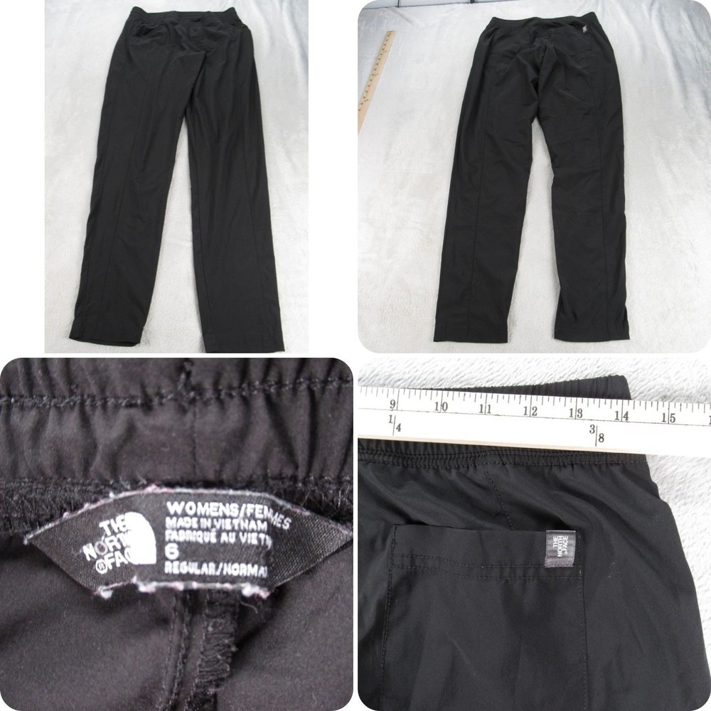 North Face Hiking Pants Women 6 Black Sheltay Elastic Stretchy Pull On Tapered
